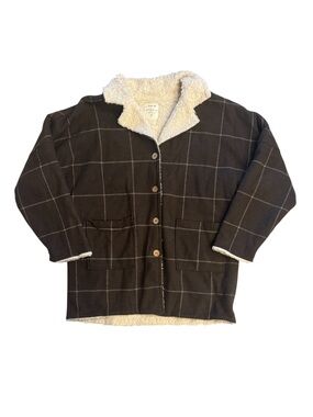 Play Up Kids 14Y Plaid Sherpa Lined Shacket Jacket Windowpane Sustainable